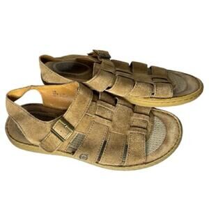 Born Men’s Dilon Joshua tan suede fisherman sandals. Size 14